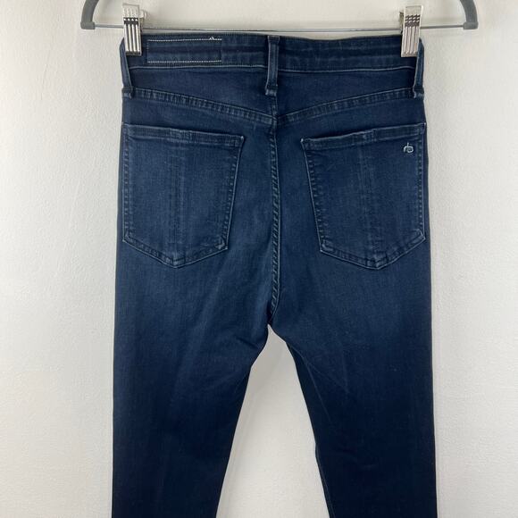 Rag & Bone Nina High Rise Skinny Jeans Blue Etta Cotton Blend Dark Denim Size 26 - Picture 4 of 8